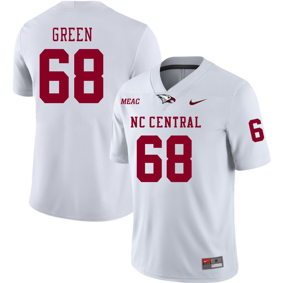 Men-Youth #68 Sirr Green North Carolina Central Eagles 2023 College Football Jerseys Stitched-White